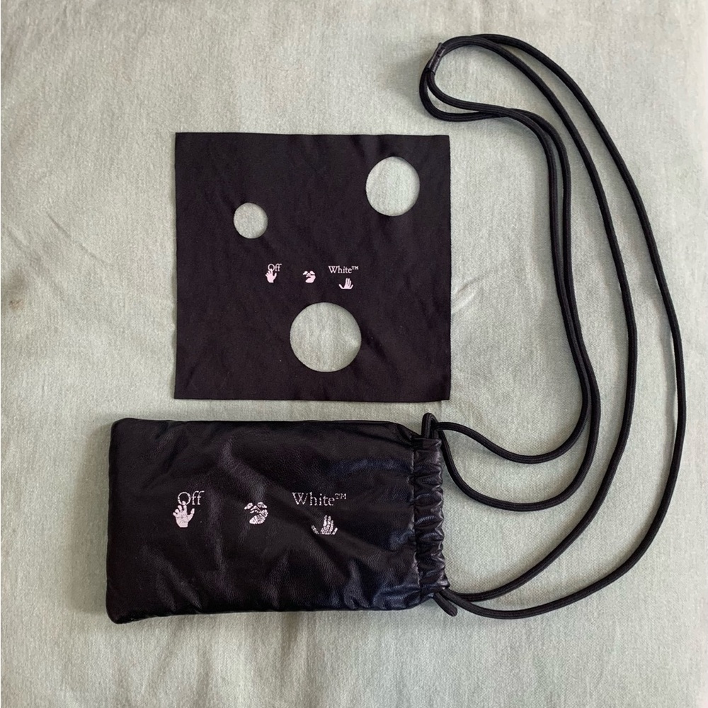 Authentic Off White Black Sunglasses Pouch and frames cleaning cloth